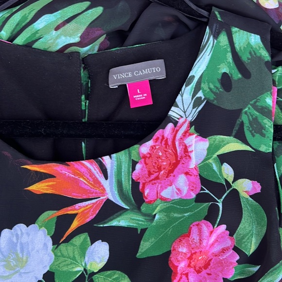 🌺 New Vince Camuto Sheer Black Floral Sleeveless Mini / Maxi Dress 🌺 - Picture 14 of 17